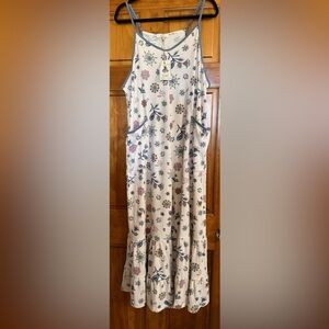 EASEL thermal weave floral jumpsuit